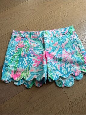 Lilly Pulitzer Pastel Coral Reef Scalloped Shorts - Multi